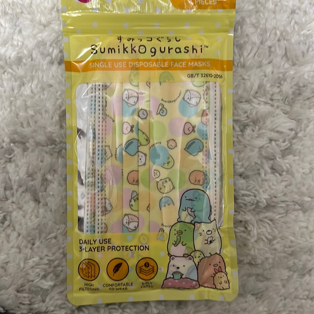 Sumikko Gurashi Adult Face Mask 4 pieces